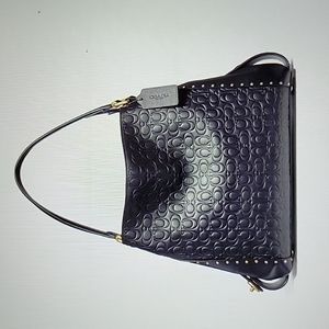 Coach Edie 31 Signature Leather with Border Rivets